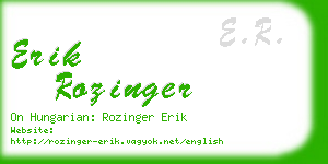 erik rozinger business card